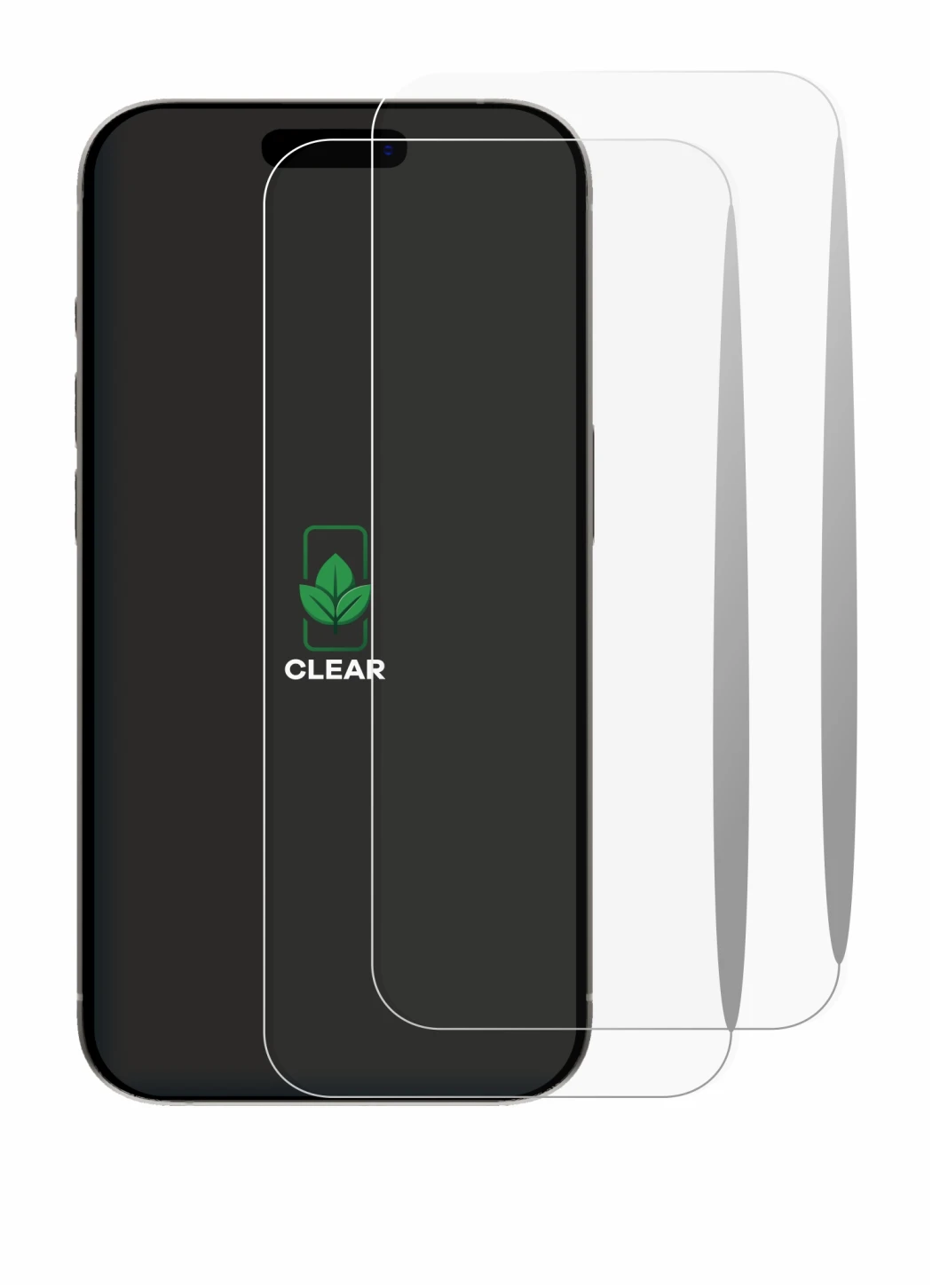 Abbildung des Geräts Apple iPhone 15 Pro mit einer Vielzahl des Displayschutzes.