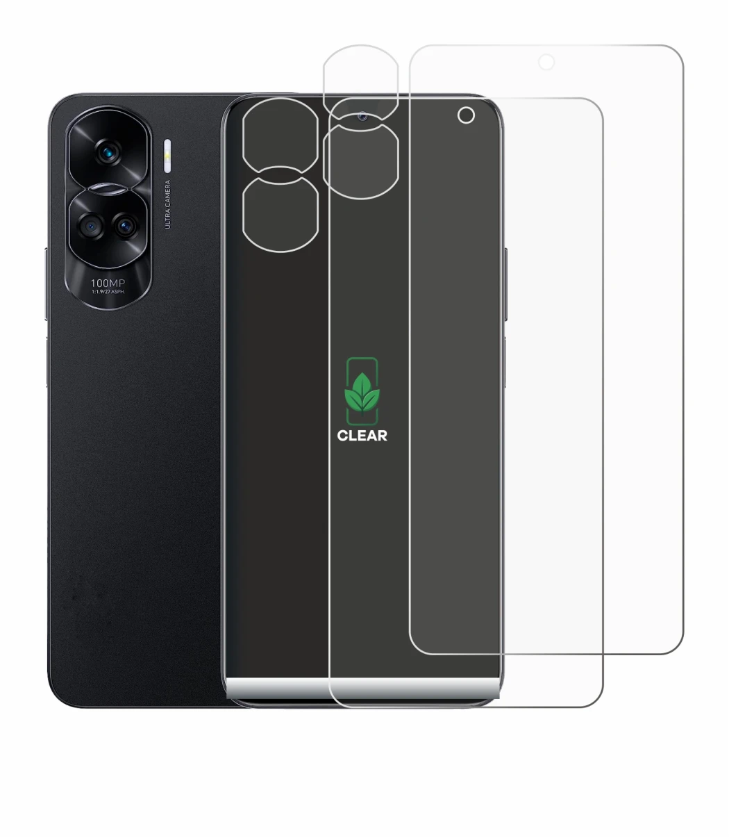 Abbildung des Geräts Honor 90 Lite (Display+Kamera) mit einer Vielzahl des Displayschutzes.