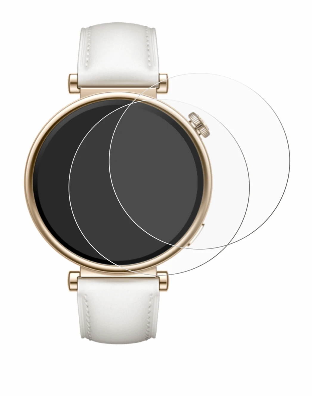 Abbildung des Geräts Huawei Watch GT 4 (41mm) mit einer Vielzahl des Displayschutzes.