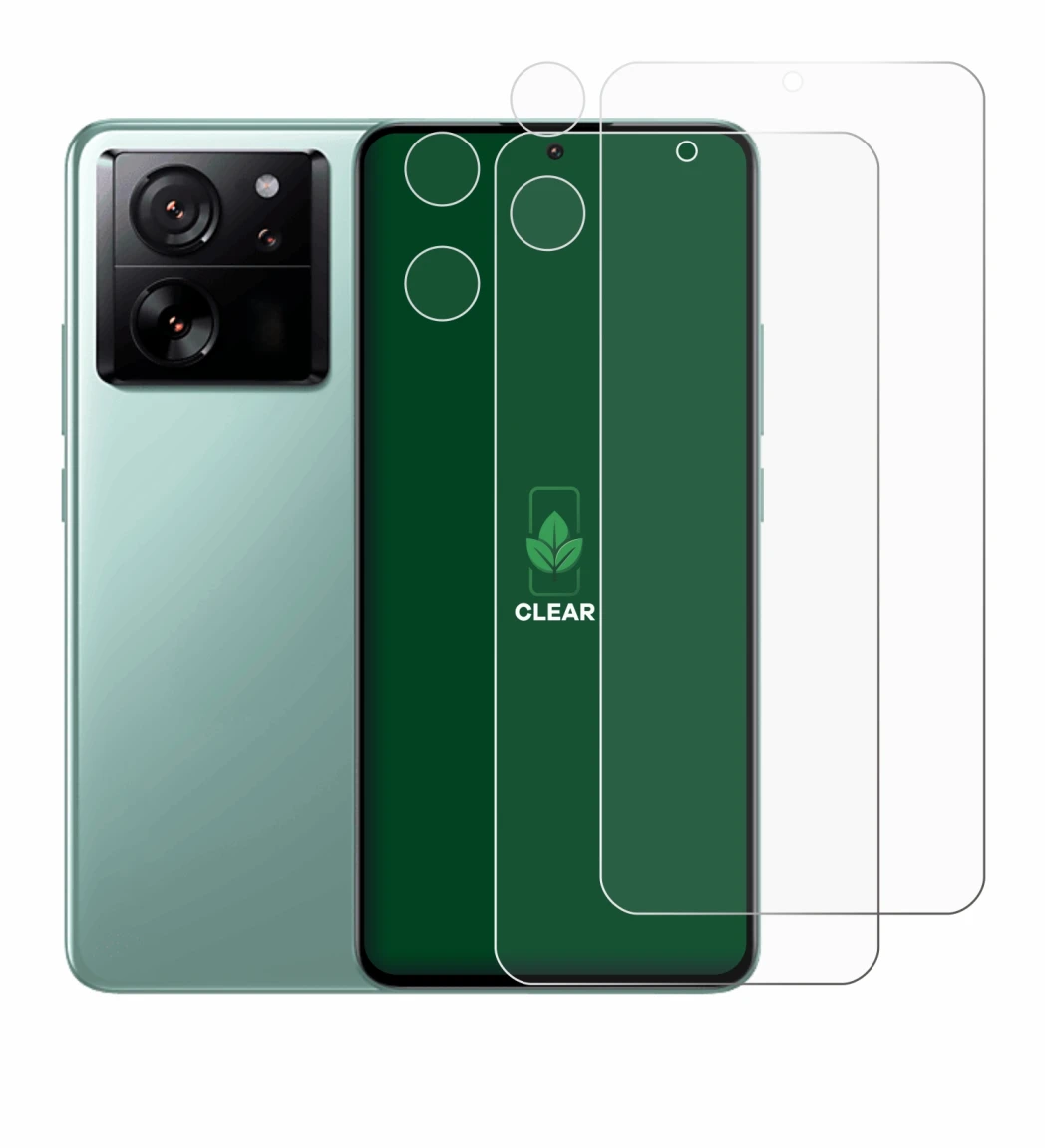 Abbildung des Geräts Xiaomi 13T Pro (Display+Kamera) mit einer Vielzahl des Displayschutzes.