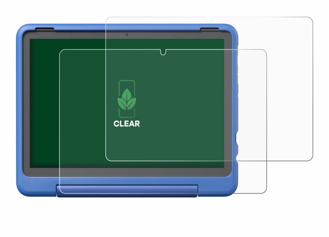 Abbildung des Geräts Amazon Fire HD 10 Kids Pro 2023 mit einer Vielzahl des Displayschutzes.
