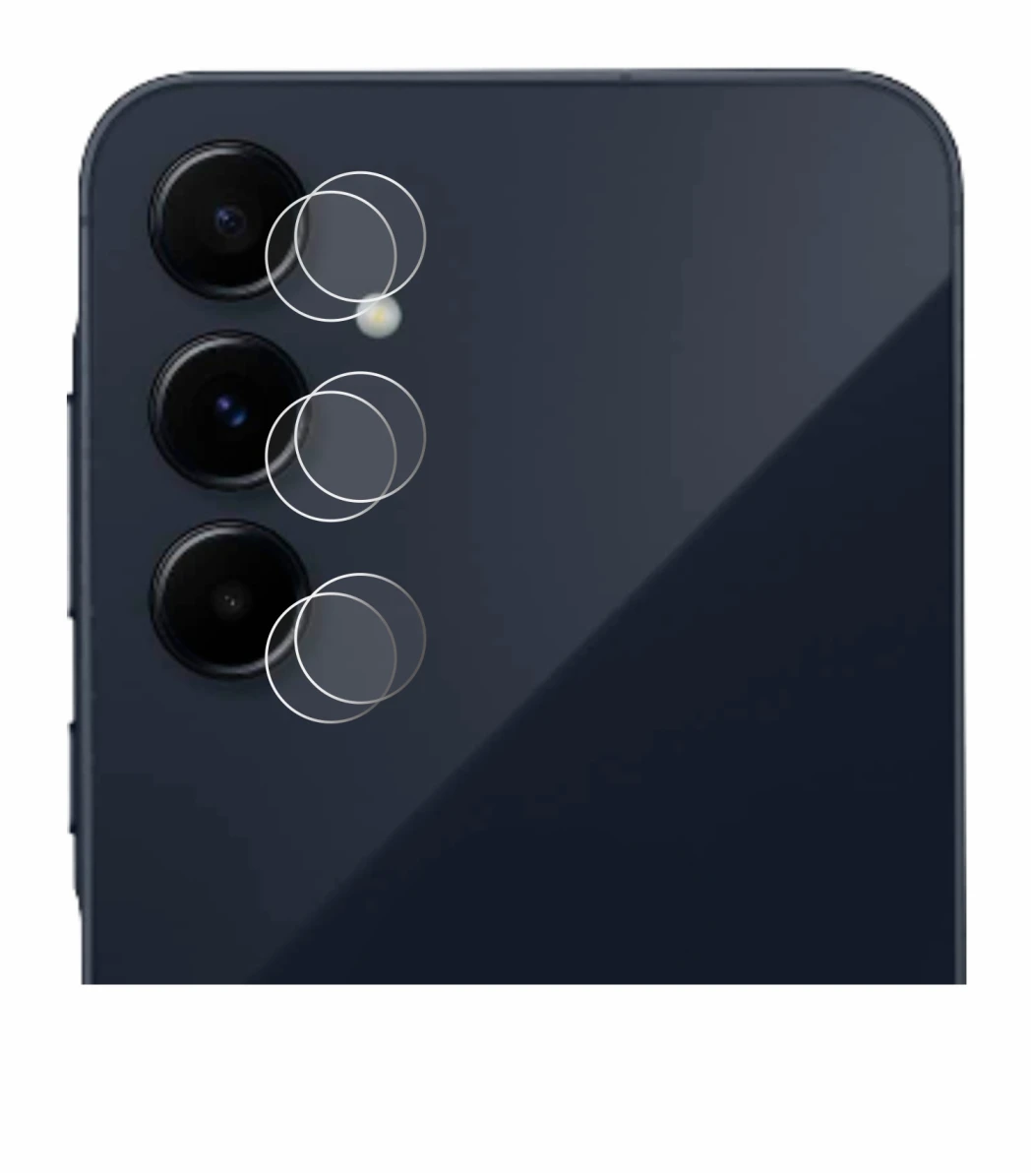 Abbildung des Geräts Samsung Galaxy A55 5G (NUR Kameraschutz) mit einer Vielzahl des Displayschutzes.