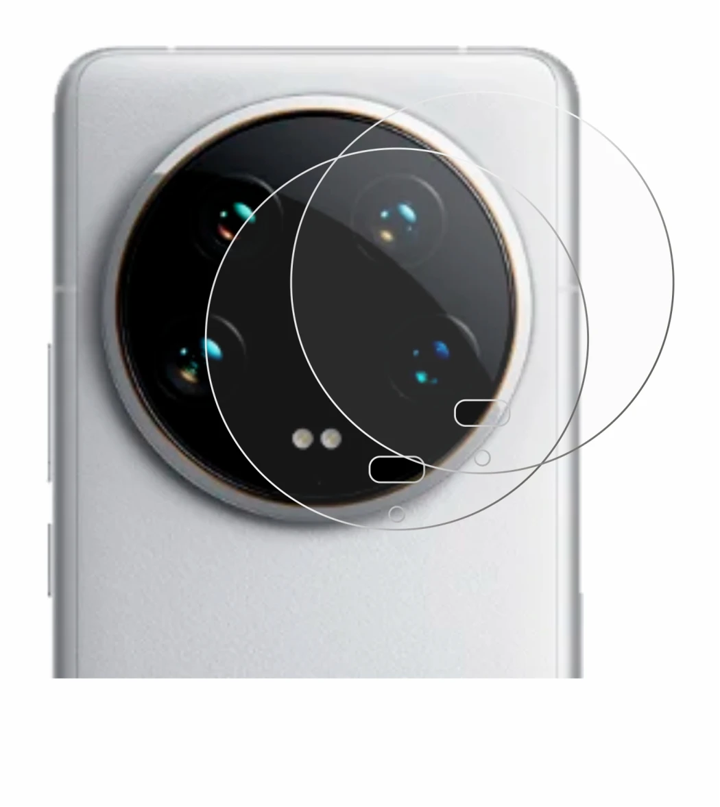 Abbildung des Geräts Xiaomi 14 Ultra (NUR Kameraschutz) mit einer Vielzahl des Displayschutzes.