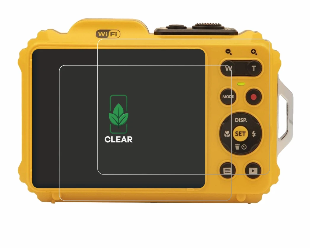 Abbildung des Geräts Kodak Pixpro WPZ2 mit einer Vielzahl des Displayschutzes.
