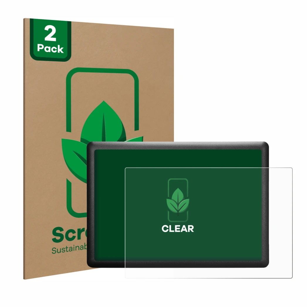 Vorderseite einer Produktverpackung mit dem Markenlogo ScreenLeaf. Daneben ist das Gerät Wacom One S CTL-472-S mit dem zugehör