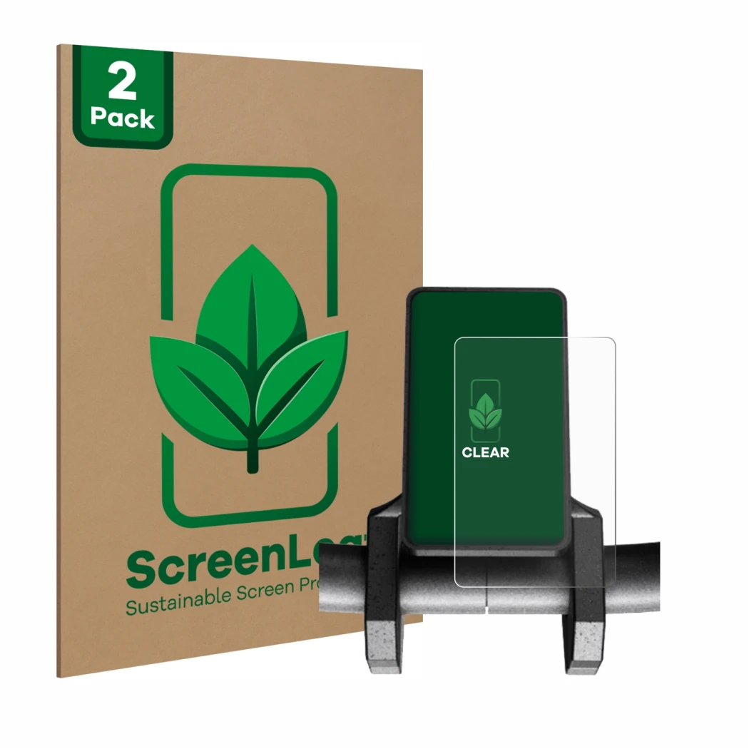 Vorderseite einer Produktverpackung mit dem Markenlogo ScreenLeaf. Daneben ist das Gerät Joyor S8-S V1 mit dem zugehörigen Dis
