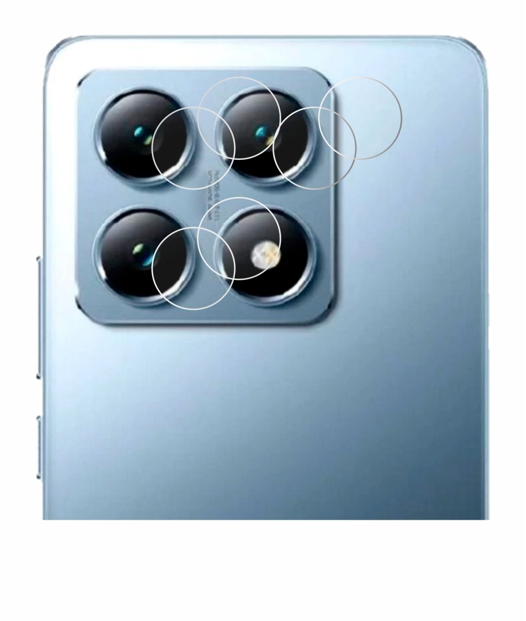 Abbildung des Geräts Xiaomi 14T Pro (NUR Kameraschutz) mit einer Vielzahl des Displayschutzes.