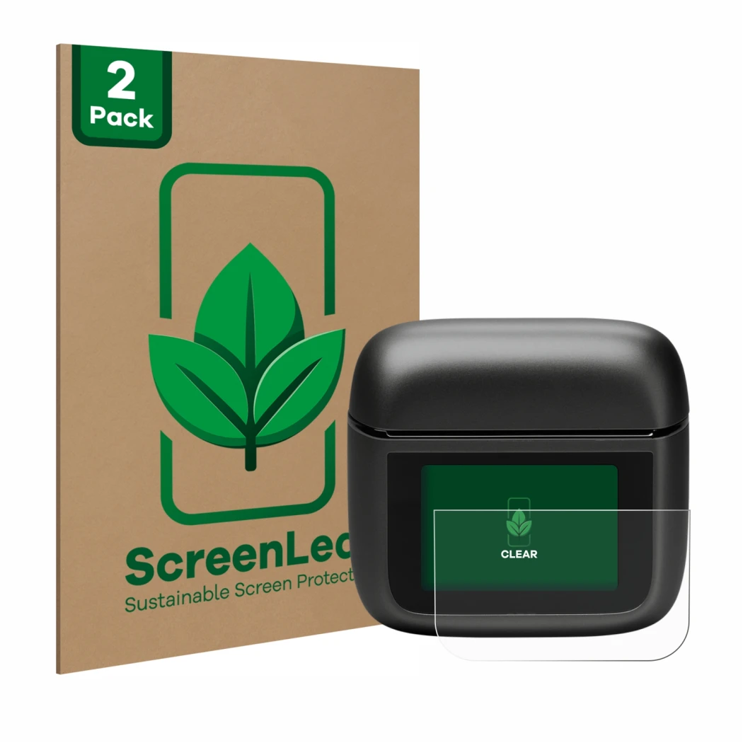 Vorderseite einer Produktverpackung mit dem Markenlogo ScreenLeaf. Daneben ist das Gerät JBL Tour Pro 3 mit dem zugehörigen Di