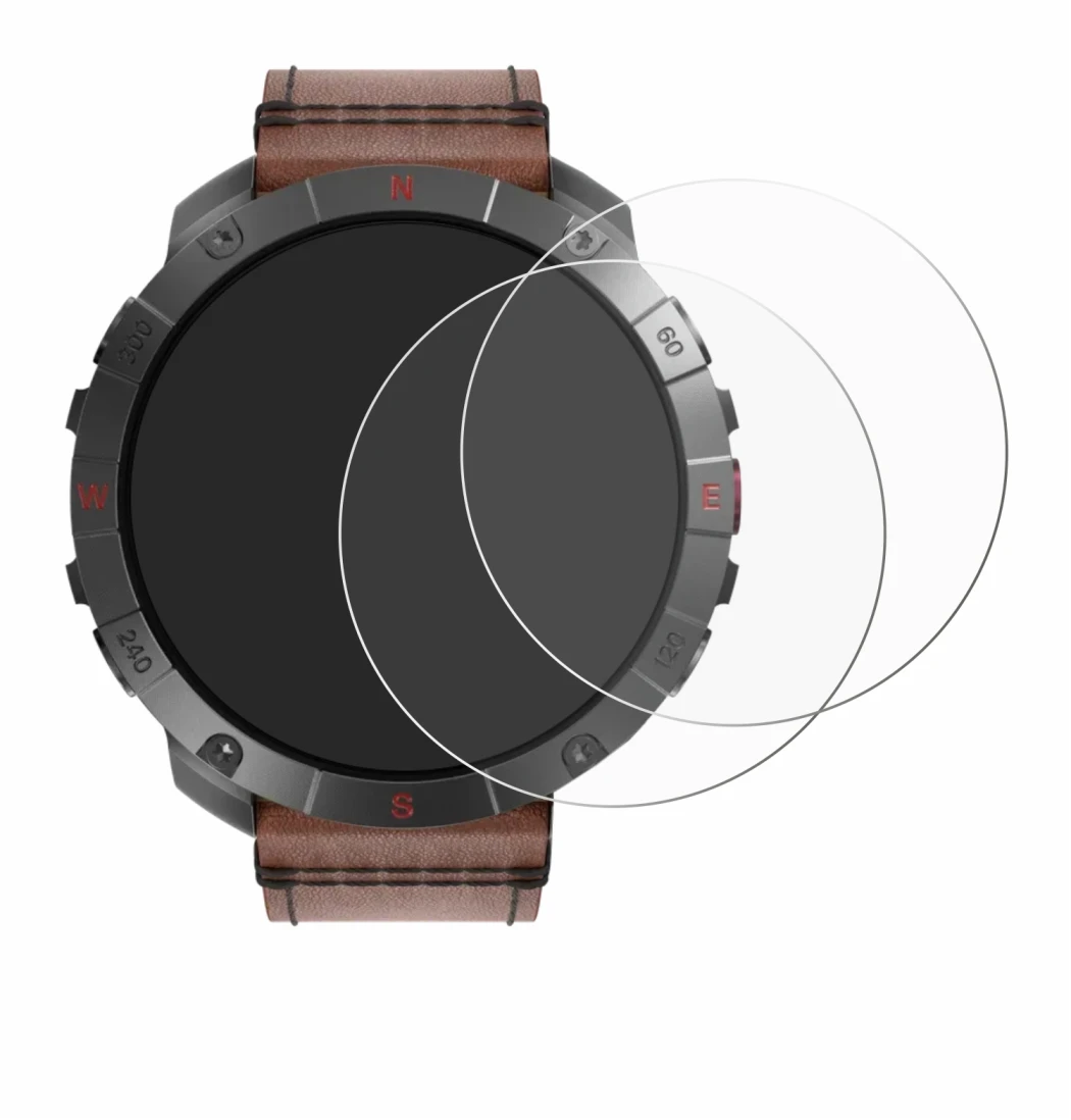 Abbildung des Geräts Polar Grit X2 Pro Titan mit einer Vielzahl des Displayschutzes.