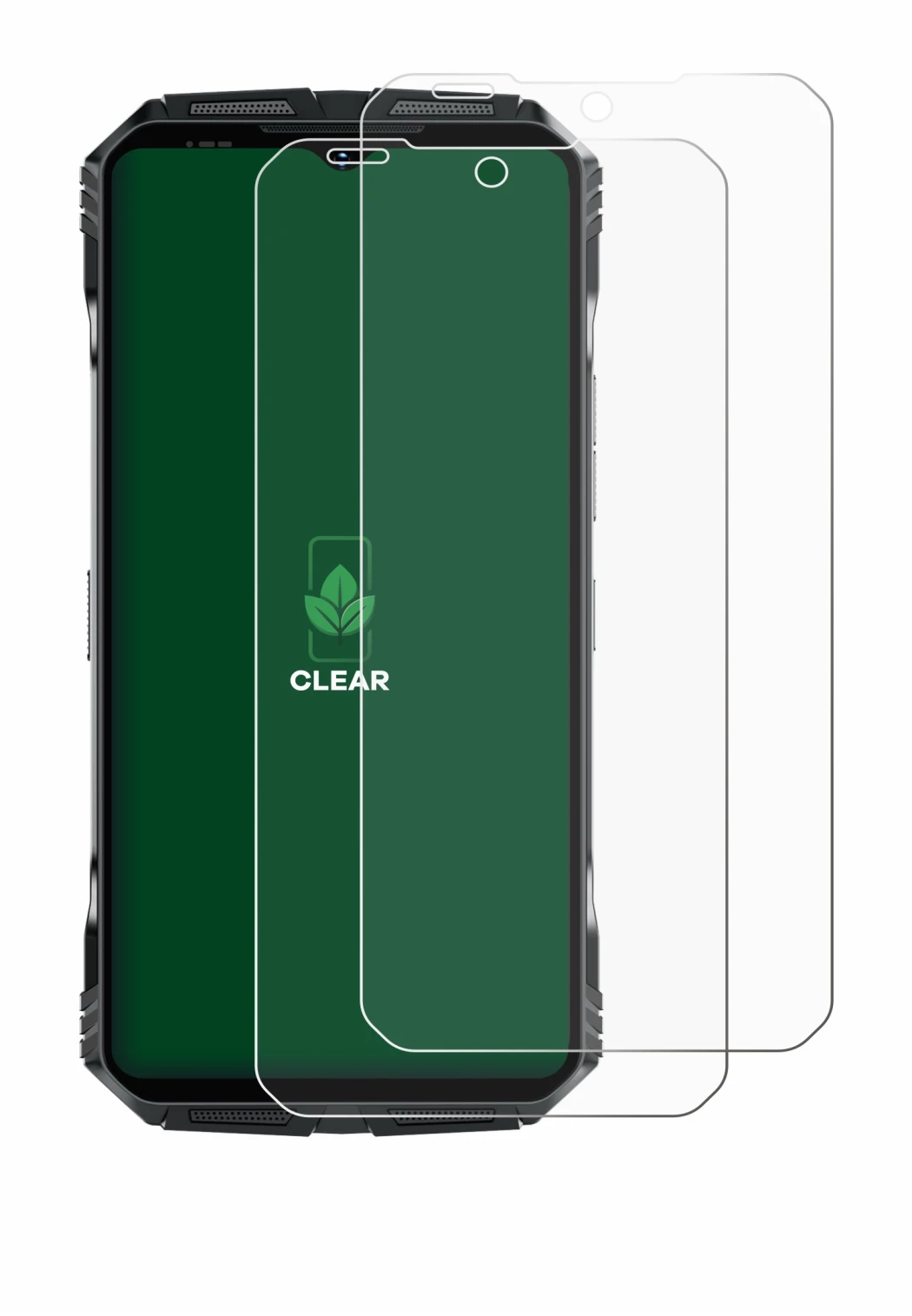 Abbildung des Geräts Doogee S118 Pro mit einer Vielzahl des Displayschutzes.