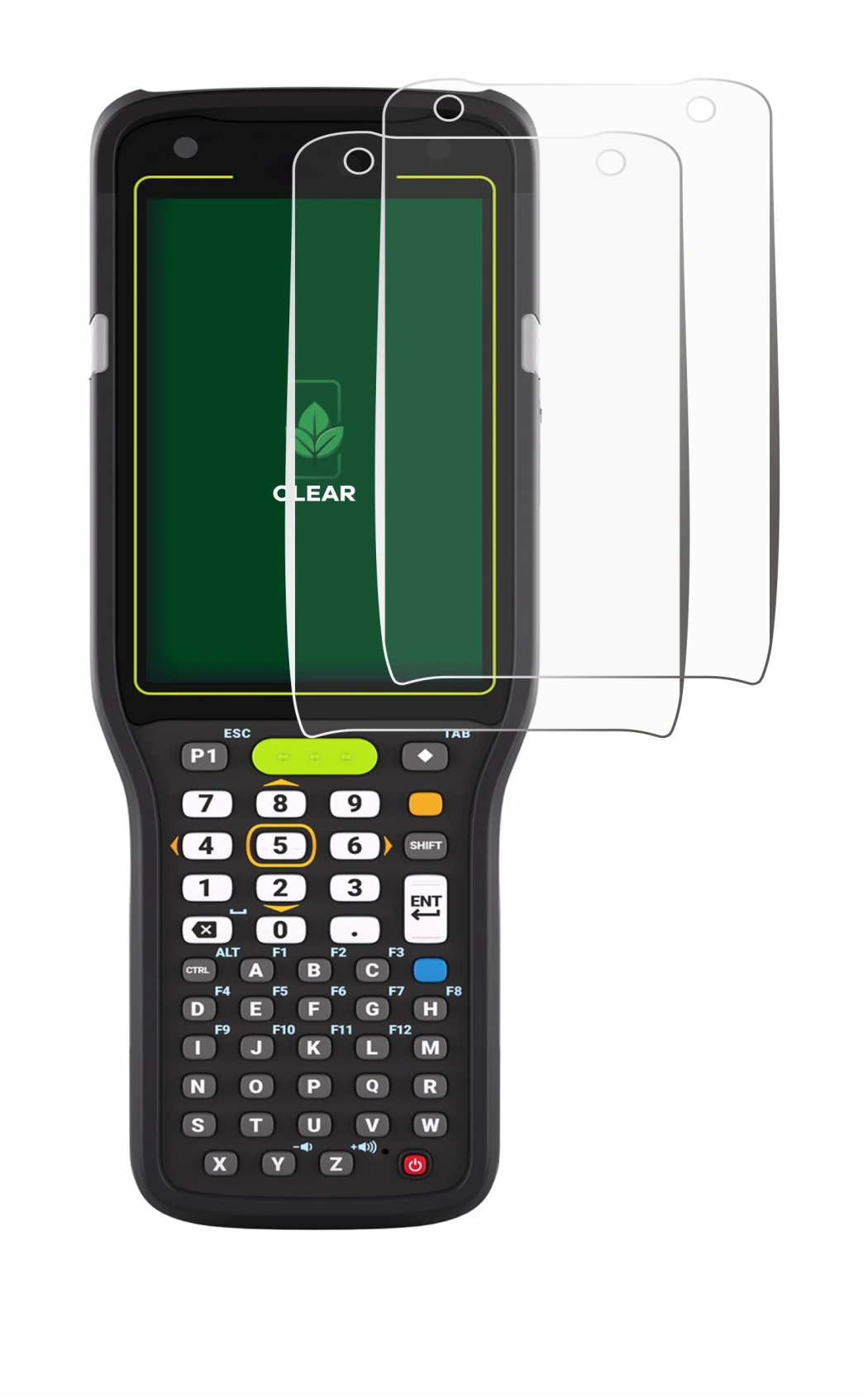 Abbildung des Geräts Zebra MC3400 mit einer Vielzahl des Displayschutzes.