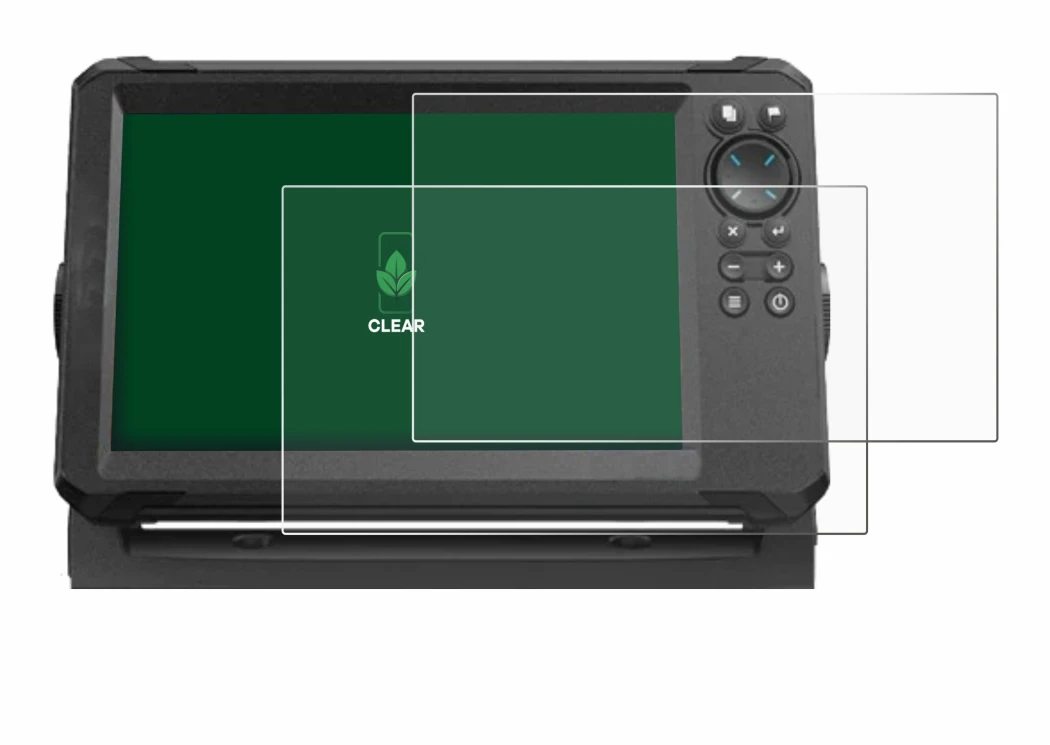 Abbildung des Geräts Lowrance Eagle 9 mit einer Vielzahl des Displayschutzes.