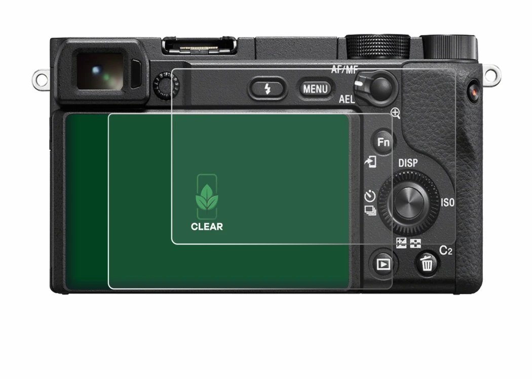 Abbildung des Geräts Sony Alpha 6400A mit einer Vielzahl des Displayschutzes.