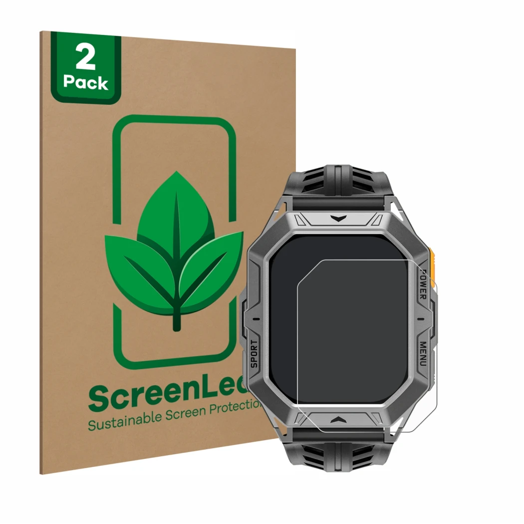 Vorderseite einer Produktverpackung mit dem Markenlogo ScreenLeaf. Daneben ist das Gerät Stahlgear Thor 2.0 mit dem zugehörige