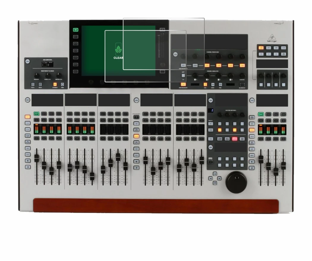 Abbildung des Geräts Behringer Wing mit einer Vielzahl des Displayschutzes.