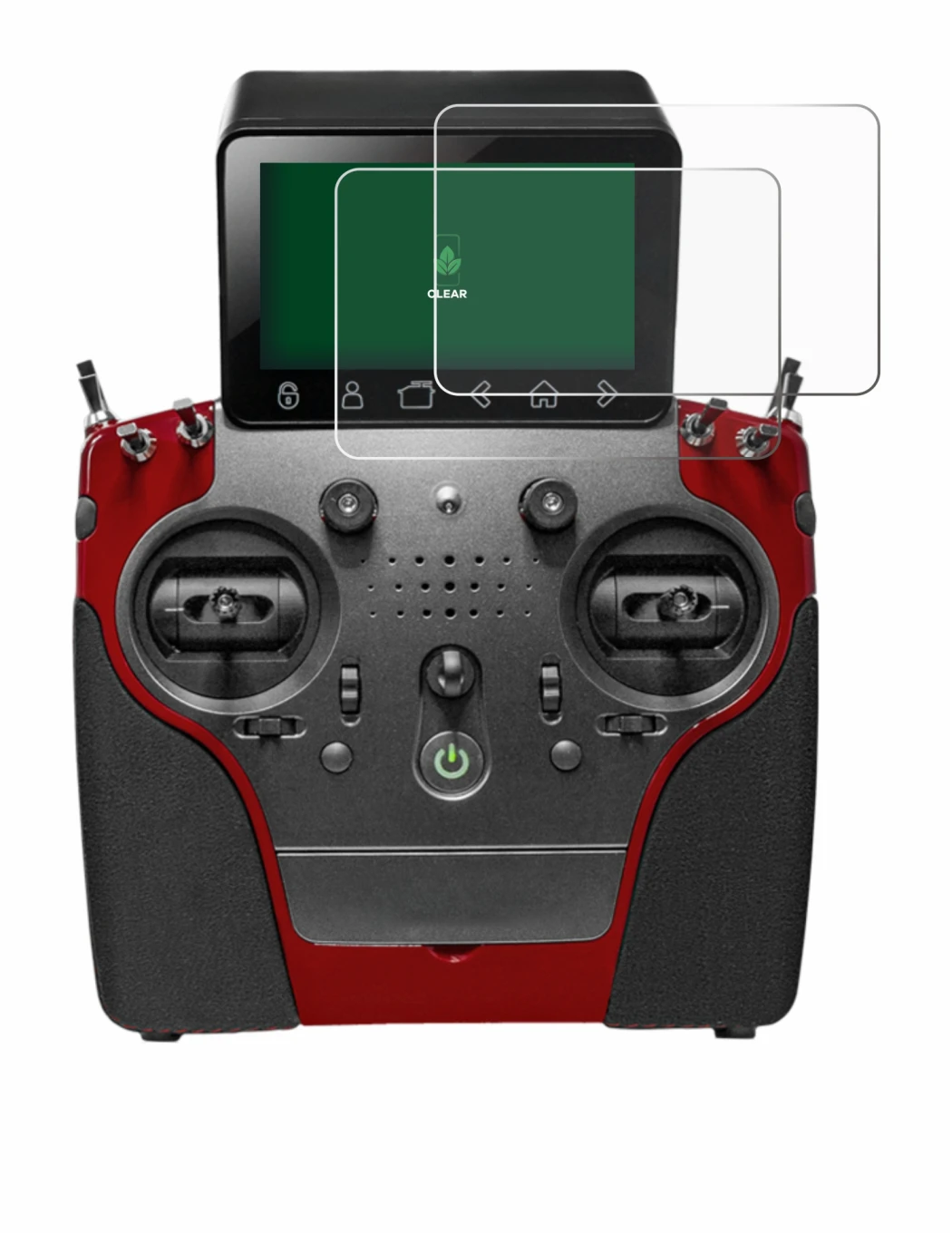 Abbildung des Geräts PowerBox Systems Atom mit einer Vielzahl des Displayschutzes.