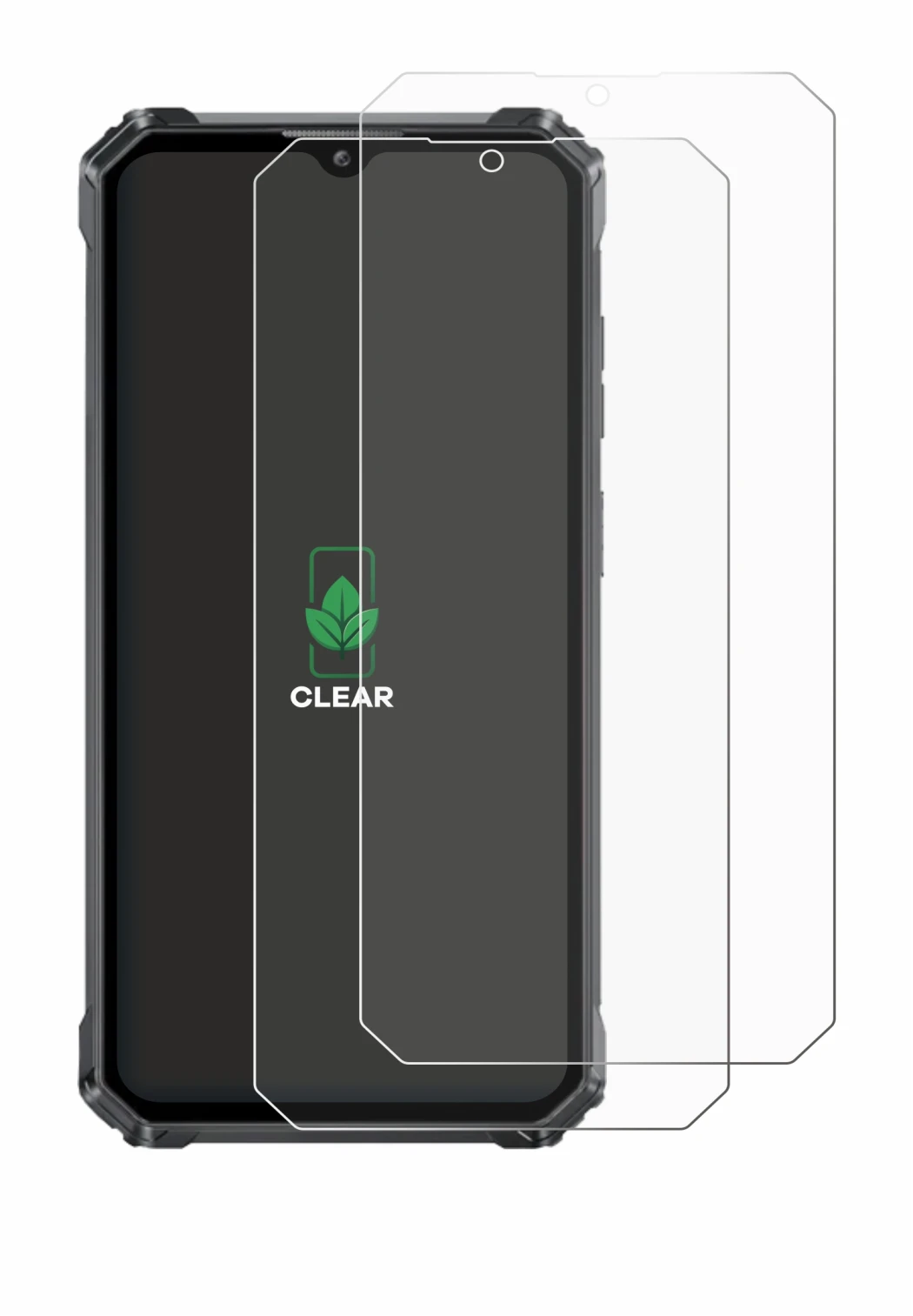 Abbildung des Geräts Oukitel G1 mit einer Vielzahl des Displayschutzes.