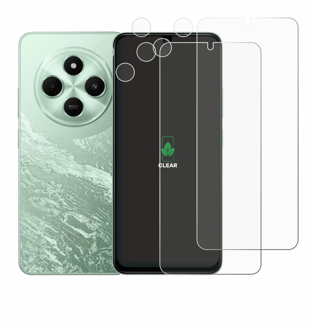 Abbildung des Geräts Xiaomi Poco C75 (Display+Kamera) mit einer Vielzahl des Displayschutzes.