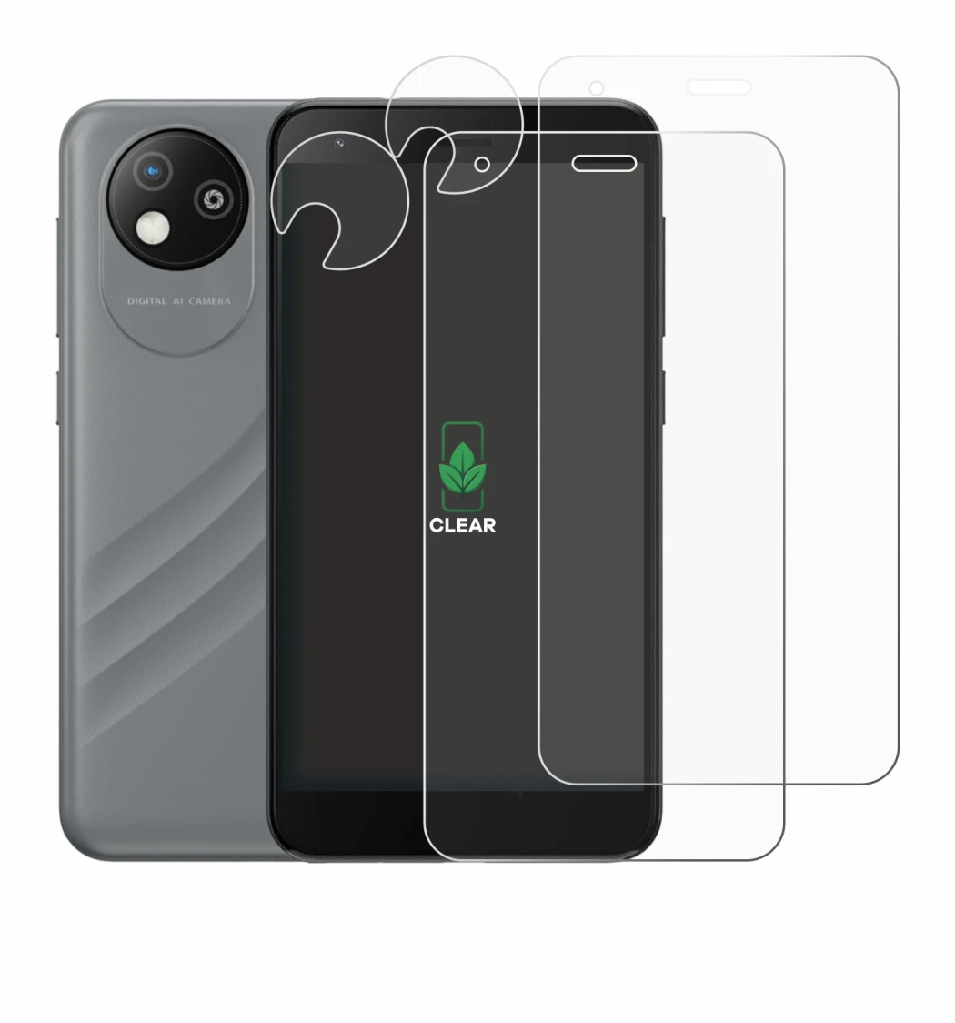 Abbildung des Geräts ZTE Blade A35 lite (Display+Kamera) mit einer Vielzahl des Displayschutzes.