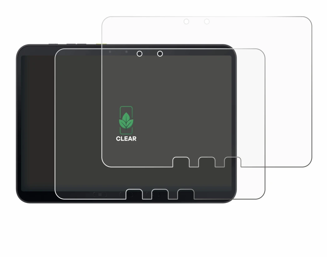 Abbildung des Geräts Samsung Galaxy Tab Active 5 Pro mit einer Vielzahl des Displayschutzes.