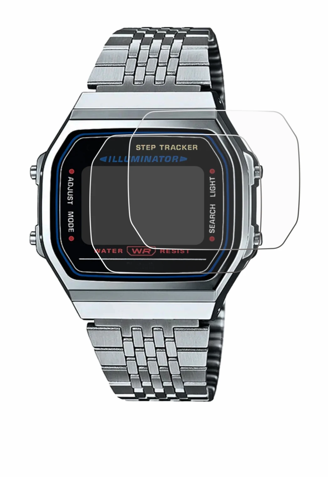 Abbildung des Geräts Casio iconic ABL-100WE-1A mit einer Vielzahl des Displayschutzes.
