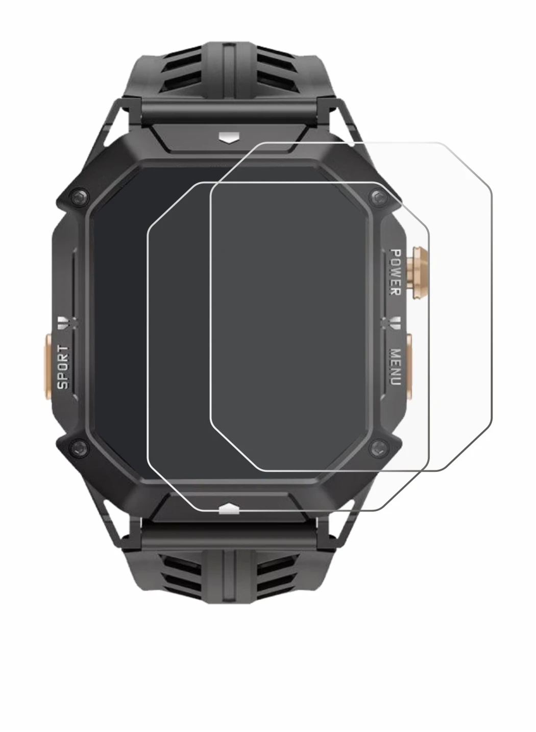 Abbildung des Geräts Oukitel BT80 mit einer Vielzahl des Displayschutzes.