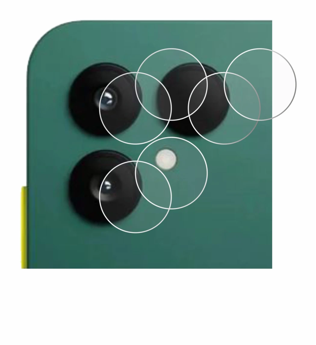 Abbildung des Geräts Fairphone 6 (NUR Kamera) mit einer Vielzahl des Displayschutzes.