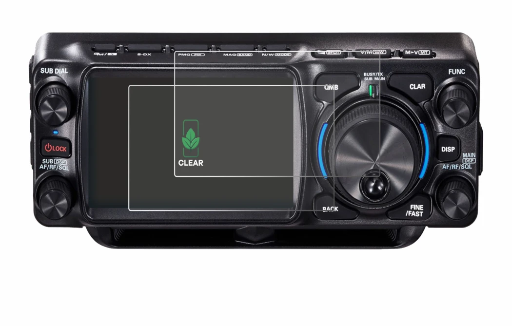 Abbildung des Geräts Yaesu FTX-1 mit einer Vielzahl des Displayschutzes.