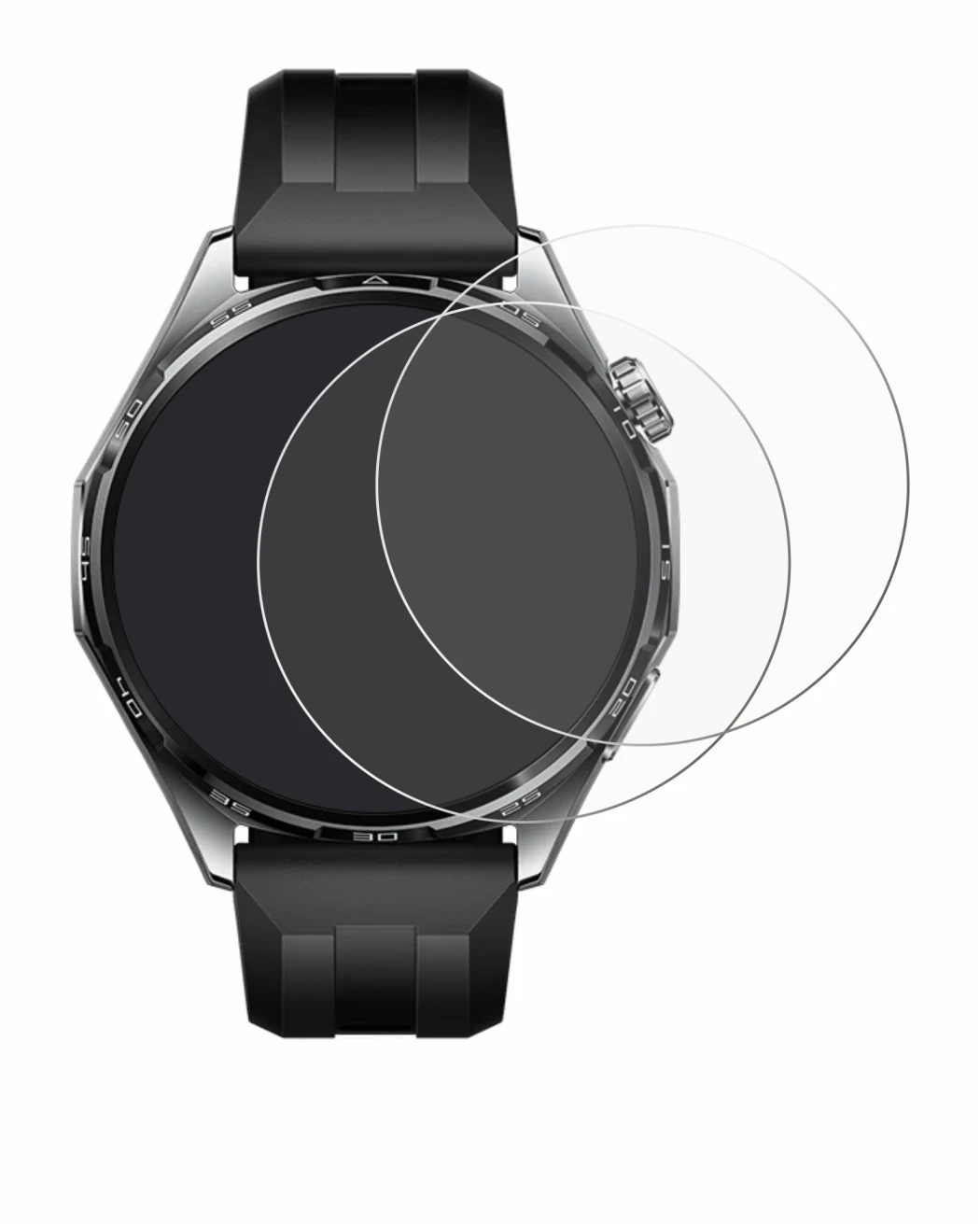 Abbildung des Geräts Huawei Watch GT 6 (46 mm) mit einer Vielzahl des Displayschutzes.