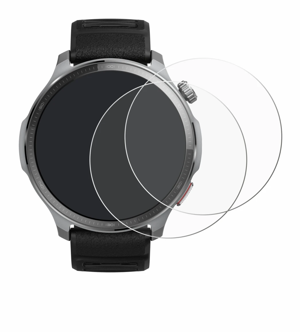 Abbildung des Geräts Huami Amazfit Balance 2 XT mit einer Vielzahl des Displayschutzes.