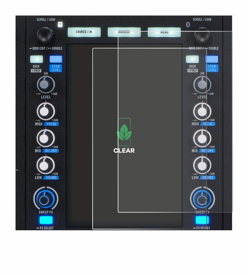 Abbildung des Geräts Rane System One mit einer Vielzahl des Displayschutzes.