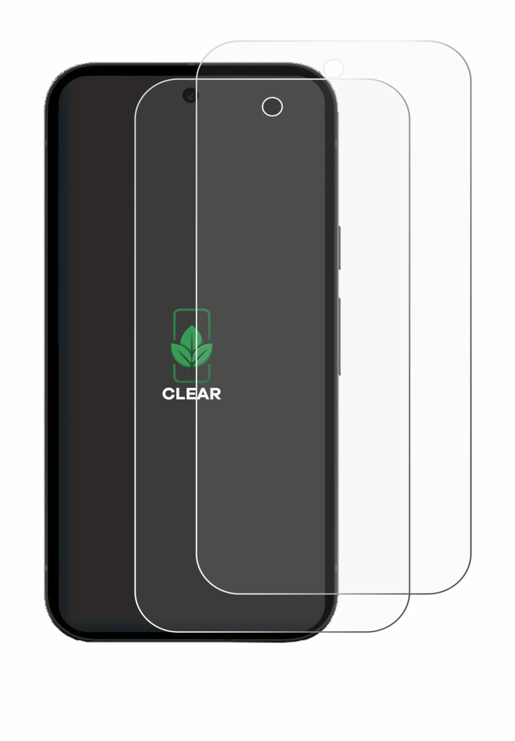 Abbildung des Geräts Google Pixel 10a mit einer Vielzahl des Displayschutzes.