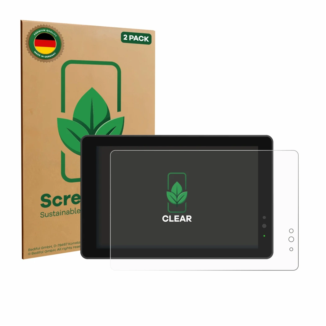 Vorderseite einer Produktverpackung mit dem Markenlogo ScreenLeaf. Daneben ist das Gerät Lilliput 719/T 7