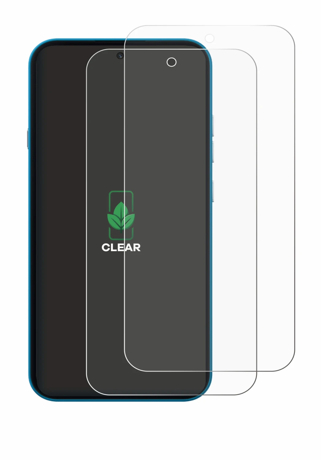 Abbildung des Geräts Nothing Phone (4a) mit einer Vielzahl des Displayschutzes.