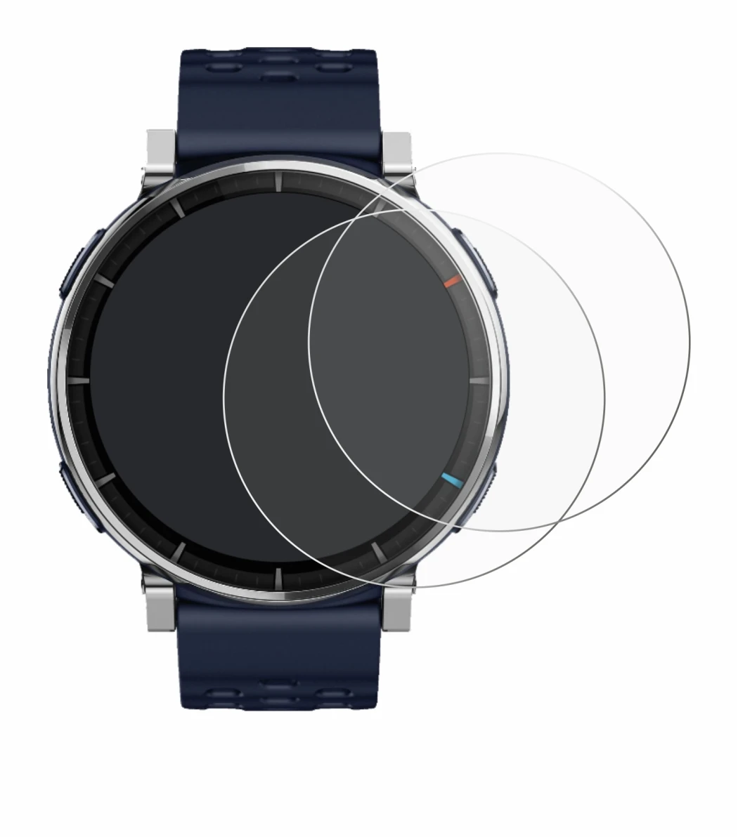 Abbildung des Geräts Amazfit Active 3 Premium mit einer Vielzahl des Displayschutzes.