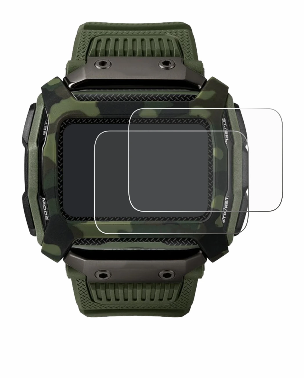 Abbildung des Geräts Timex Command Shock mit einer Vielzahl des Displayschutzes.