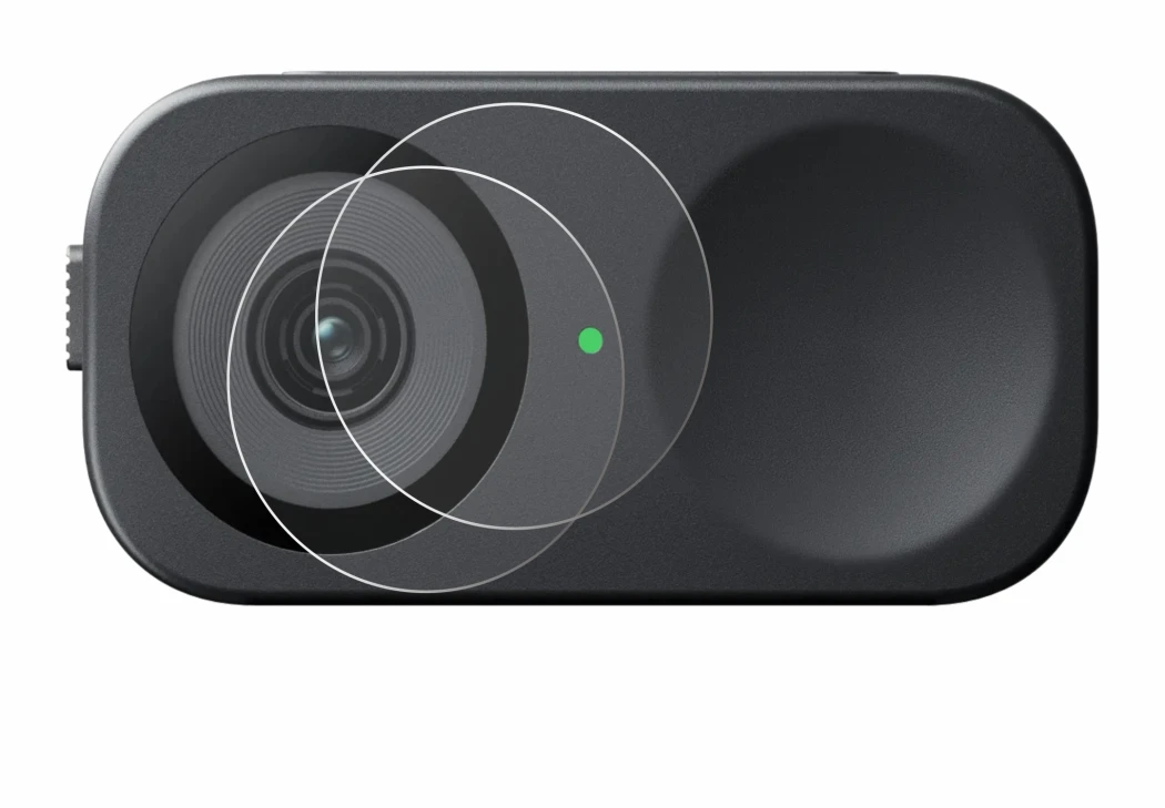 Abbildung des Geräts Insta360 Link 2C (Linse) mit einer Vielzahl des Displayschutzes.