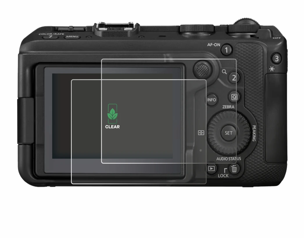 Abbildung des Geräts Canon EOS R6 V mit einer Vielzahl des Displayschutzes.