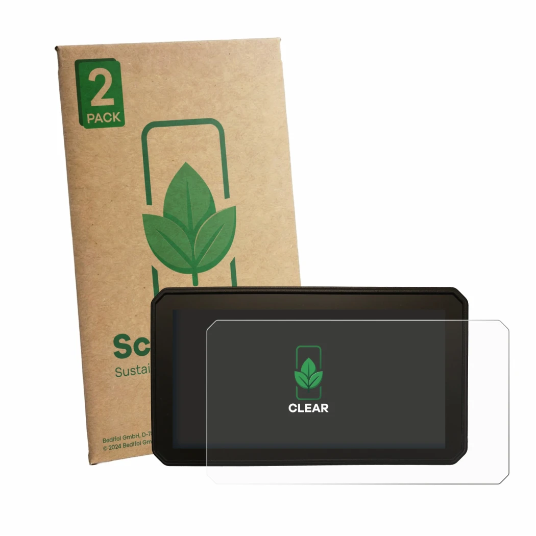 Vorderseite einer Produktverpackung mit dem Markenlogo ScreenLeaf. Daneben ist das Gerät Interphone Sync55B mit dem zugehörige