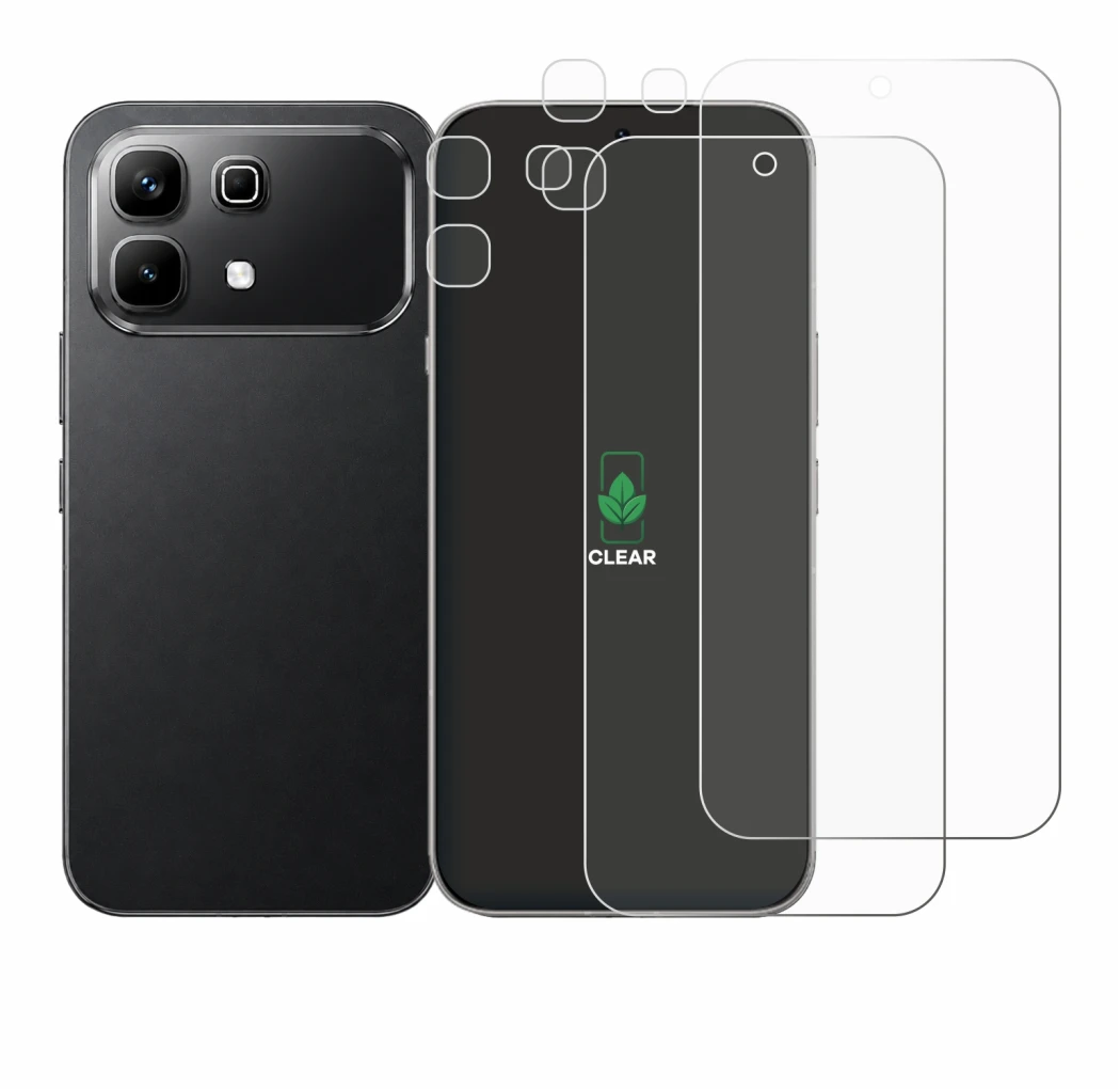Abbildung des Geräts Infinix Note 60 (Display+Kamera) mit einer Vielzahl des Displayschutzes.