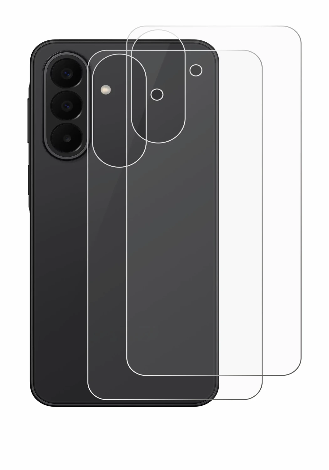 Abbildung des Geräts Samsung Galaxy A27 5G (Rückseite) mit einer Vielzahl des Displayschutzes.
