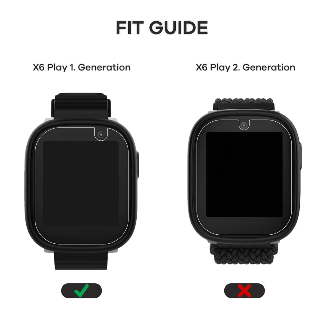 Gerät Xplora X6 Play 2022 (1. Generation) mit aufgebrachtem Displayschutz