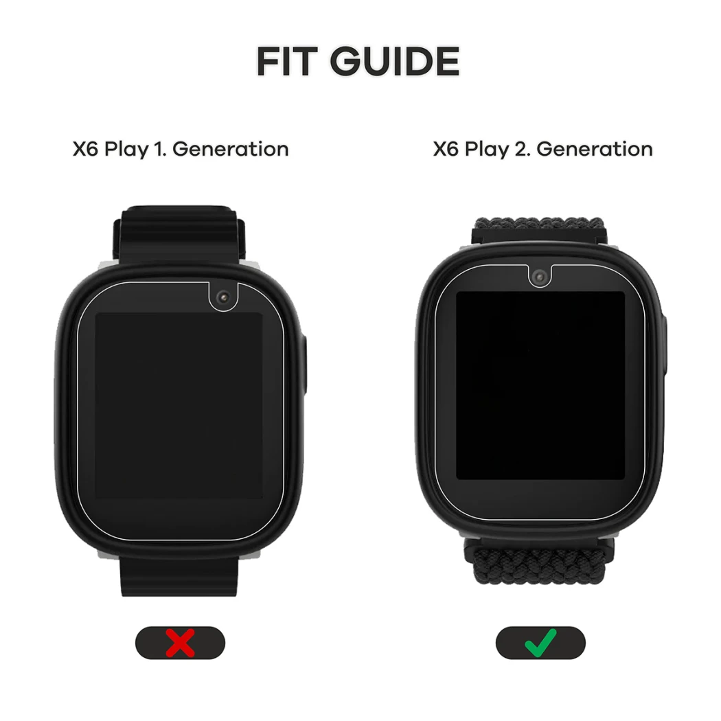 Gerät Xplora X6 Play 2025 (2. Generation) mit aufgebrachtem Displayschutz
