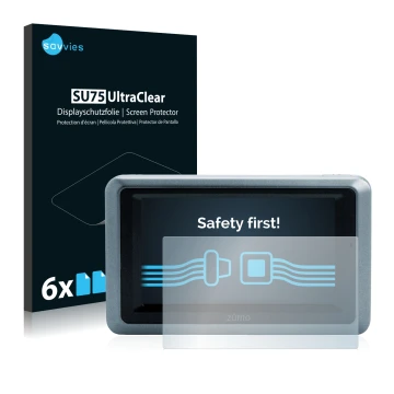 Vorderseite einer Produktverpackung mit dem Markenlogo Savvies. Daneben ist das Gerät Garmin zumo 660 mit dem zugehörigen Disp