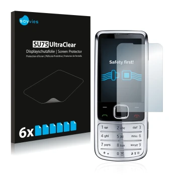 Vorderseite einer Produktverpackung mit dem Markenlogo Savvies. Daneben ist das Gerät Nokia 6700 classic mit dem zugehörigen D