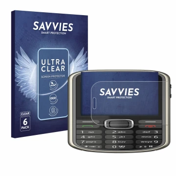 Vorderseite einer Produktverpackung mit dem Markenlogo Savvies. Daneben ist das Gerät Nokia 3720 classic mit dem zugehörigen D
