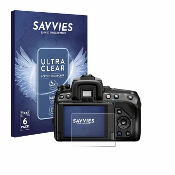 Vorderseite einer Produktverpackung mit dem Markenlogo Savvies. Daneben ist das Gerät Sony Alpha 580 (DSLR-A580) mit dem zugeh