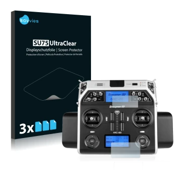 Vorderseite einer Produktverpackung mit dem Markenlogo Savvies. Daneben ist das Gerät Graupner MC-20 HoTT mit dem zugehörigen 