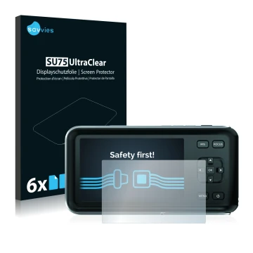 Vorderseite einer Produktverpackung mit dem Markenlogo Savvies. Daneben ist das Gerät Blackmagic Pocket Cinema Camera mit dem 