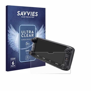 Vorderseite einer Produktverpackung mit dem Markenlogo Savvies. Daneben ist das Gerät Icom ID-5100 mit dem zugehörigen Display